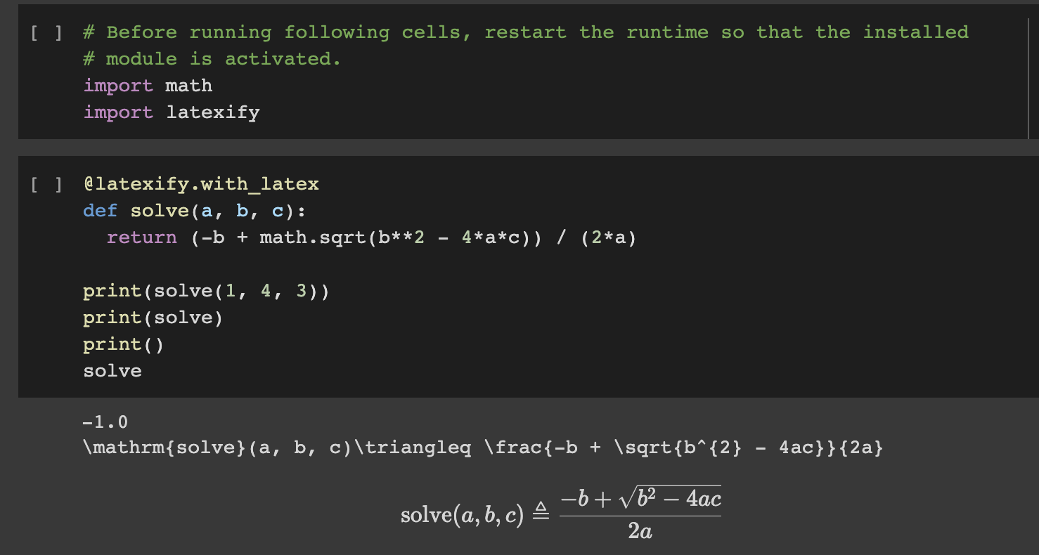 latexify_py 直接生成 python 函数的数学公式